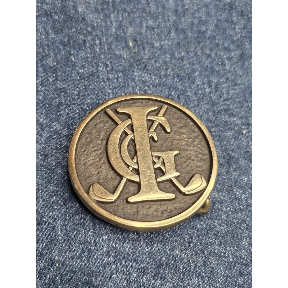 Handmade Anacortes Brass Works Vintage Initials Belt Buckle